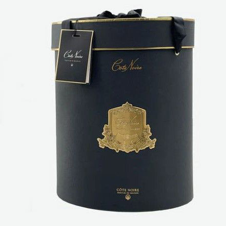 Cote Noire Luxury White Roses &amp; Lilies Bouquet Dark Glass in Black Box