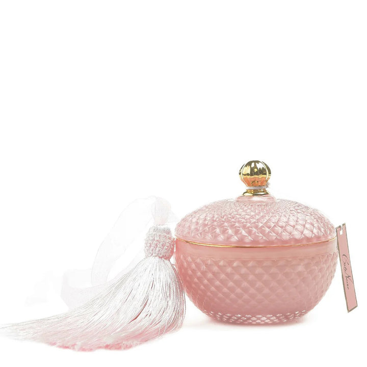 Cote Noire Round Art Deco Candle - Pink and Gold - Pink Champagne