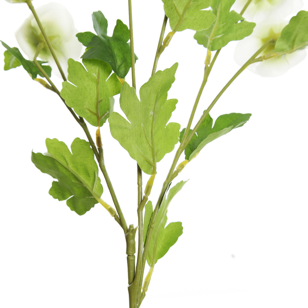 Cream Mini Ranunculus Flower Spray Leaves
