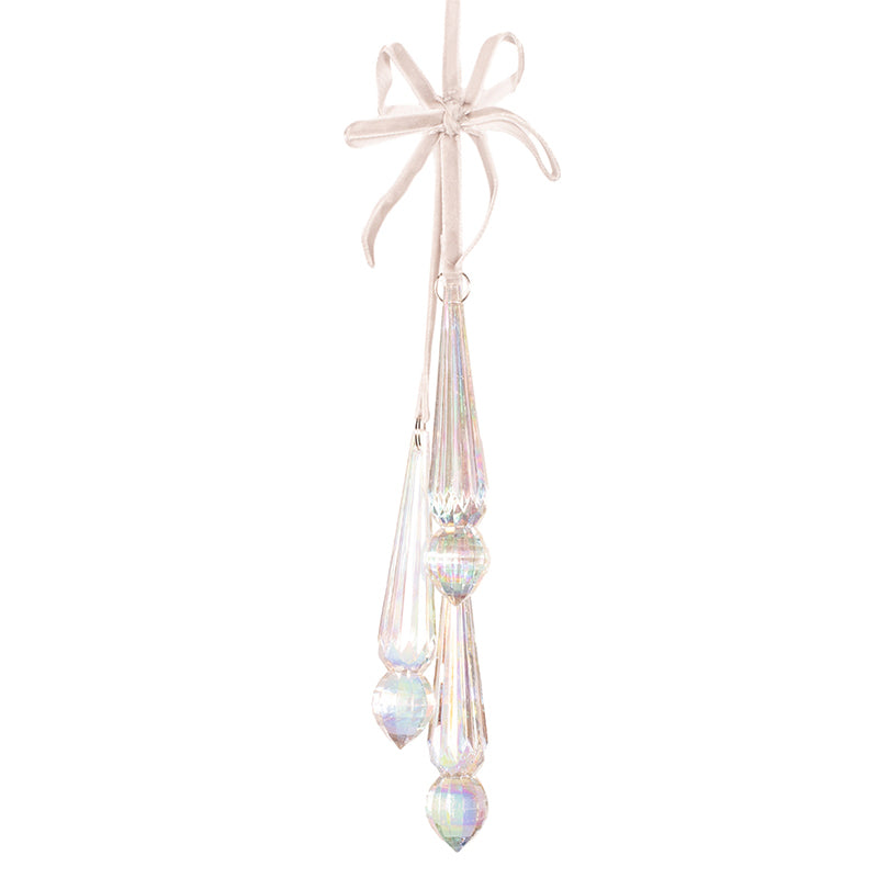 Crystal Long Drop Trio Tree Decoration - Set of 2