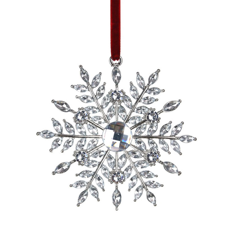 Crystal Snowflake Tree Decoration 10cm (D)