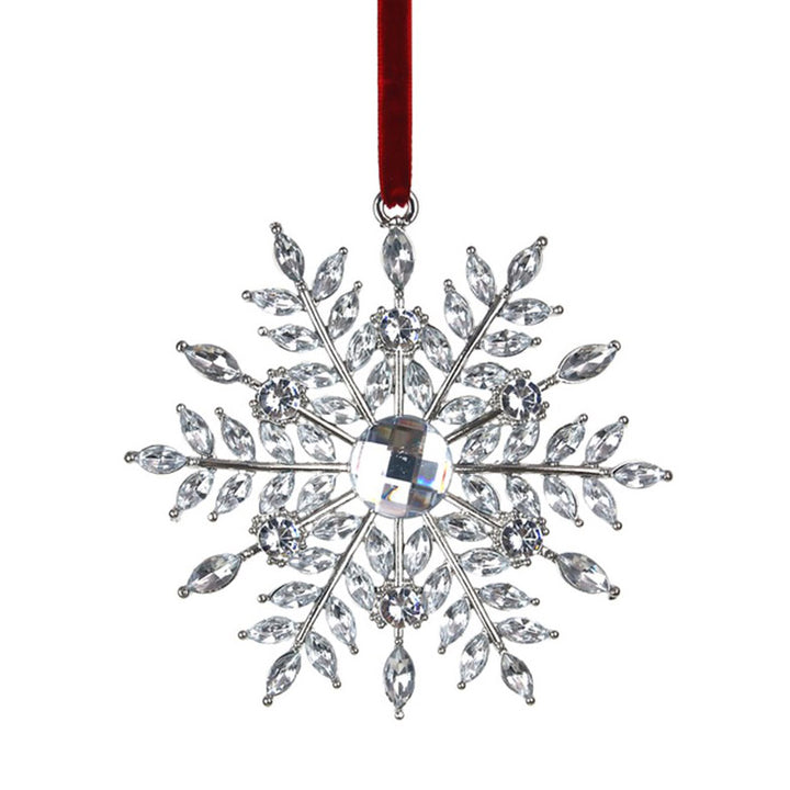 Crystal Snowflake Tree Decoration 10cm (D)