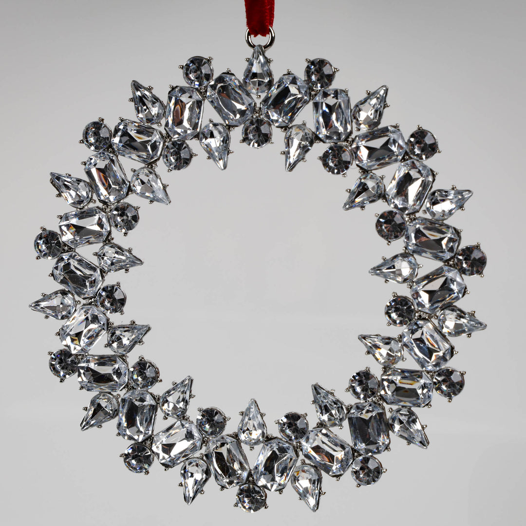 Crystal Wreath Tree Decoration 13cm (D)