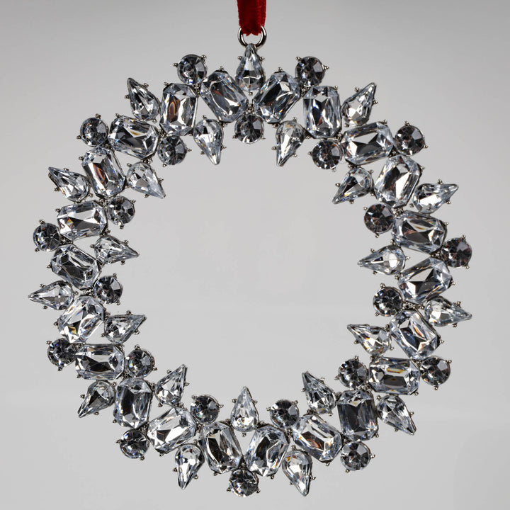 Crystal Wreath Tree Decoration 13cm (D)