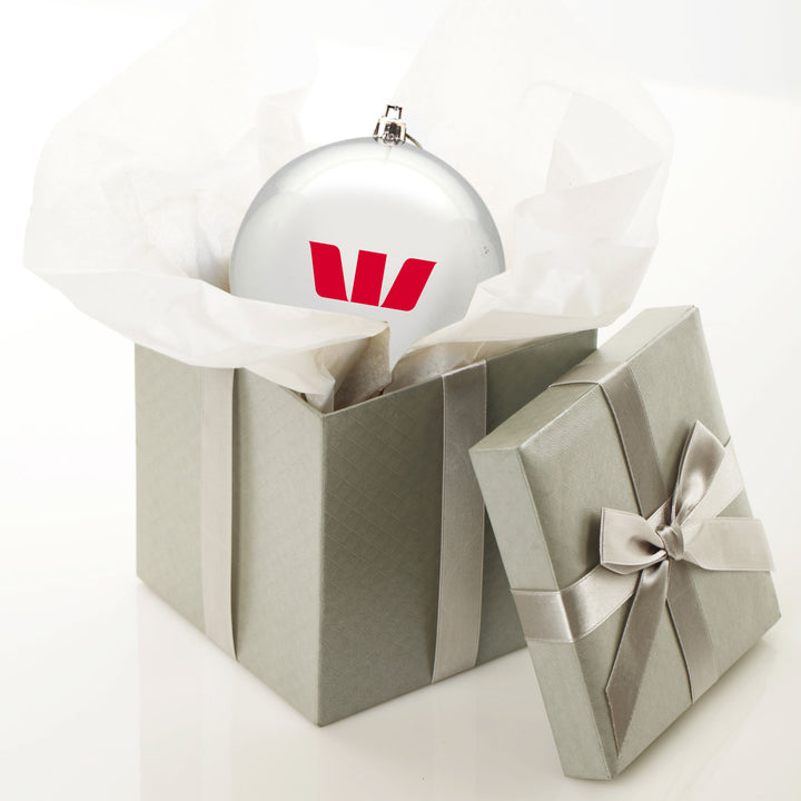 Customised Shatterproof Printed Logo Bauble - 8cm