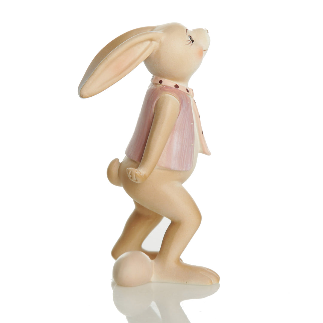 Cute Boy Bunny Rabbit Figurine with Waistcoat and Tie