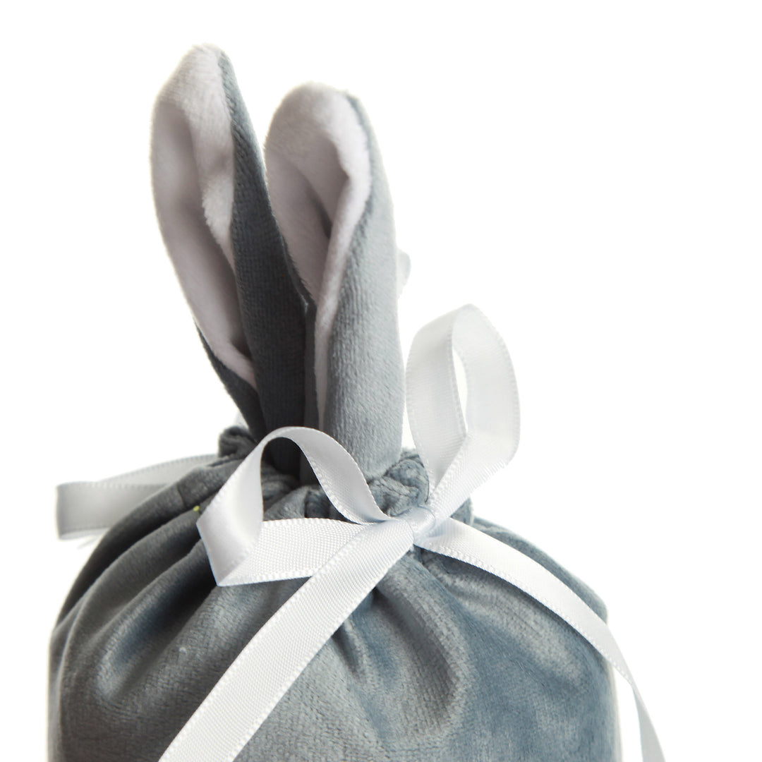 Personalised Cute Blue Velvet Bunny Ear Easter Bag