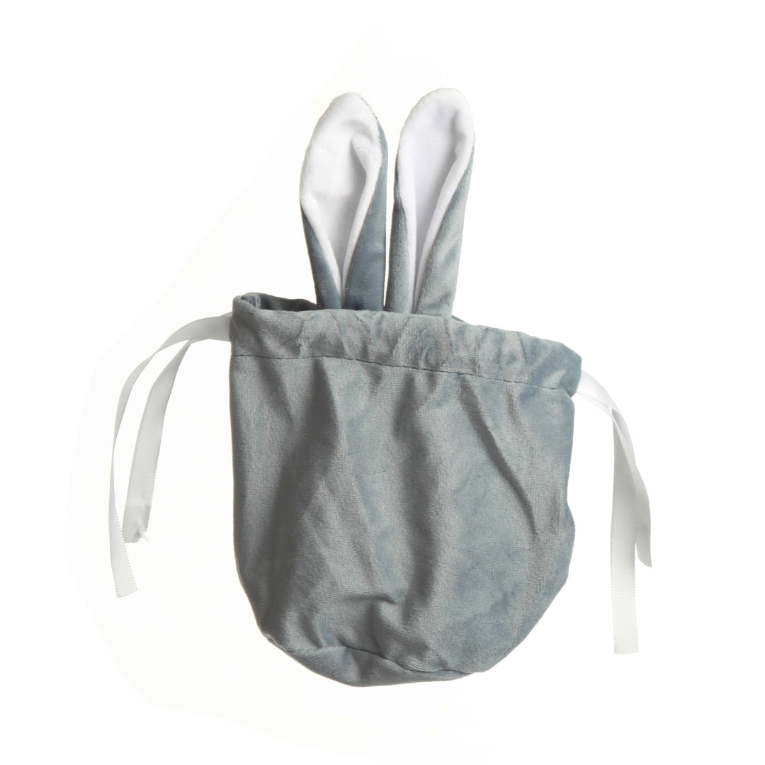 Personalised Cute Blue Velvet Bunny Ear Easter Bag