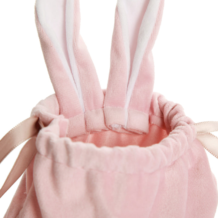 Personalised Cute Pink Velvet Bunny Ear Easter Bag