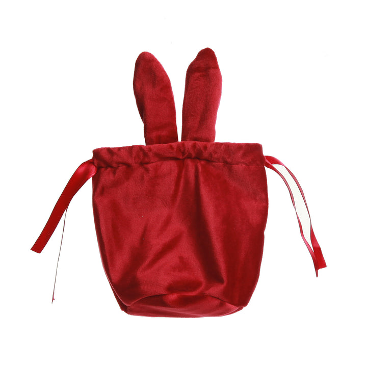 Personalised Cute Red Velvet Bunny Ear Easter Bag