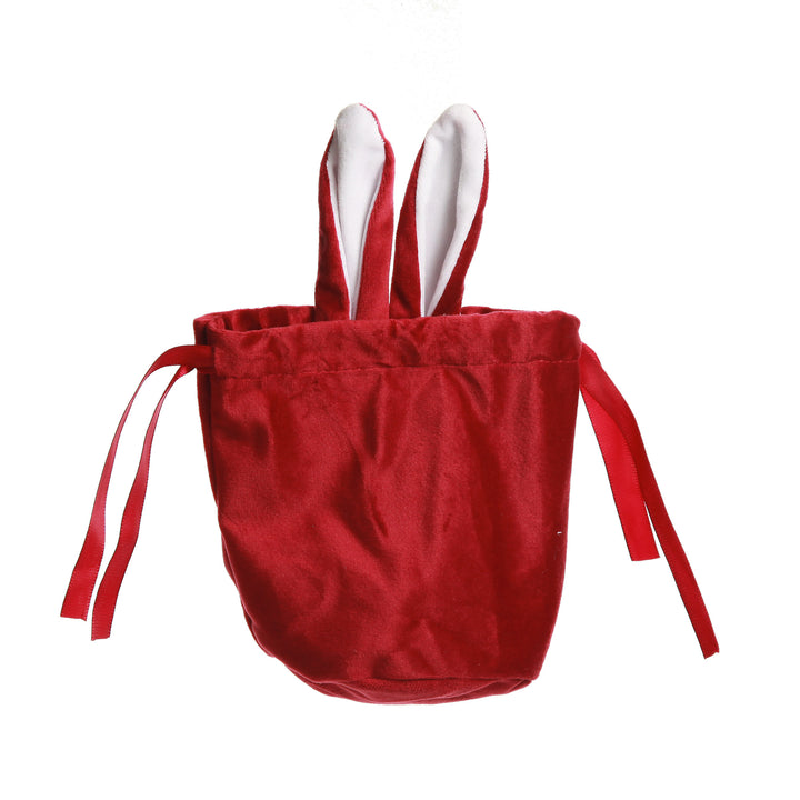Personalised Cute Red Velvet Bunny Ear Easter Bag