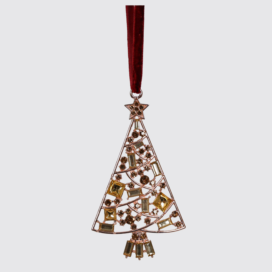 Rose Gold Christmas Tree Decoration  - 11cm