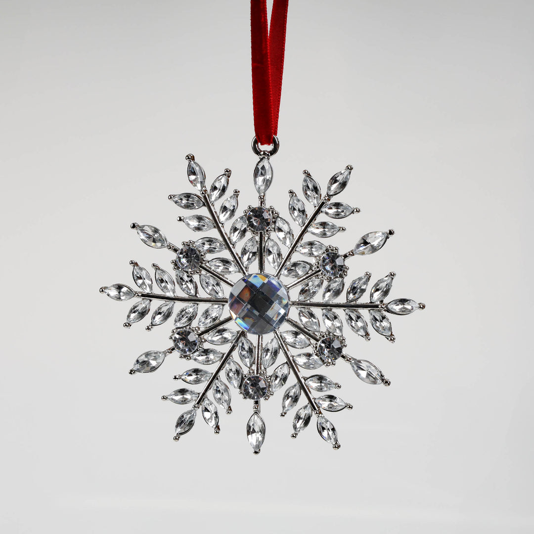 Crystal Snowflake Tree Decoration 10cm (D)