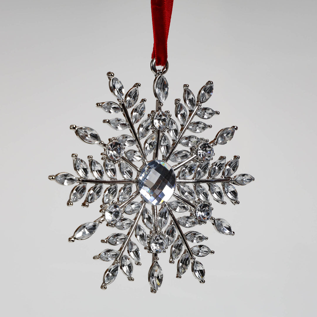 Crystal Snowflake Tree Decoration 10cm (D)