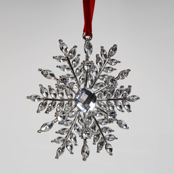 Crystal Snowflake Tree Decoration 10cm (D)