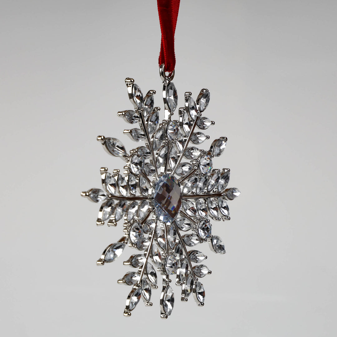 Crystal Snowflake Tree Decoration 10cm (D)