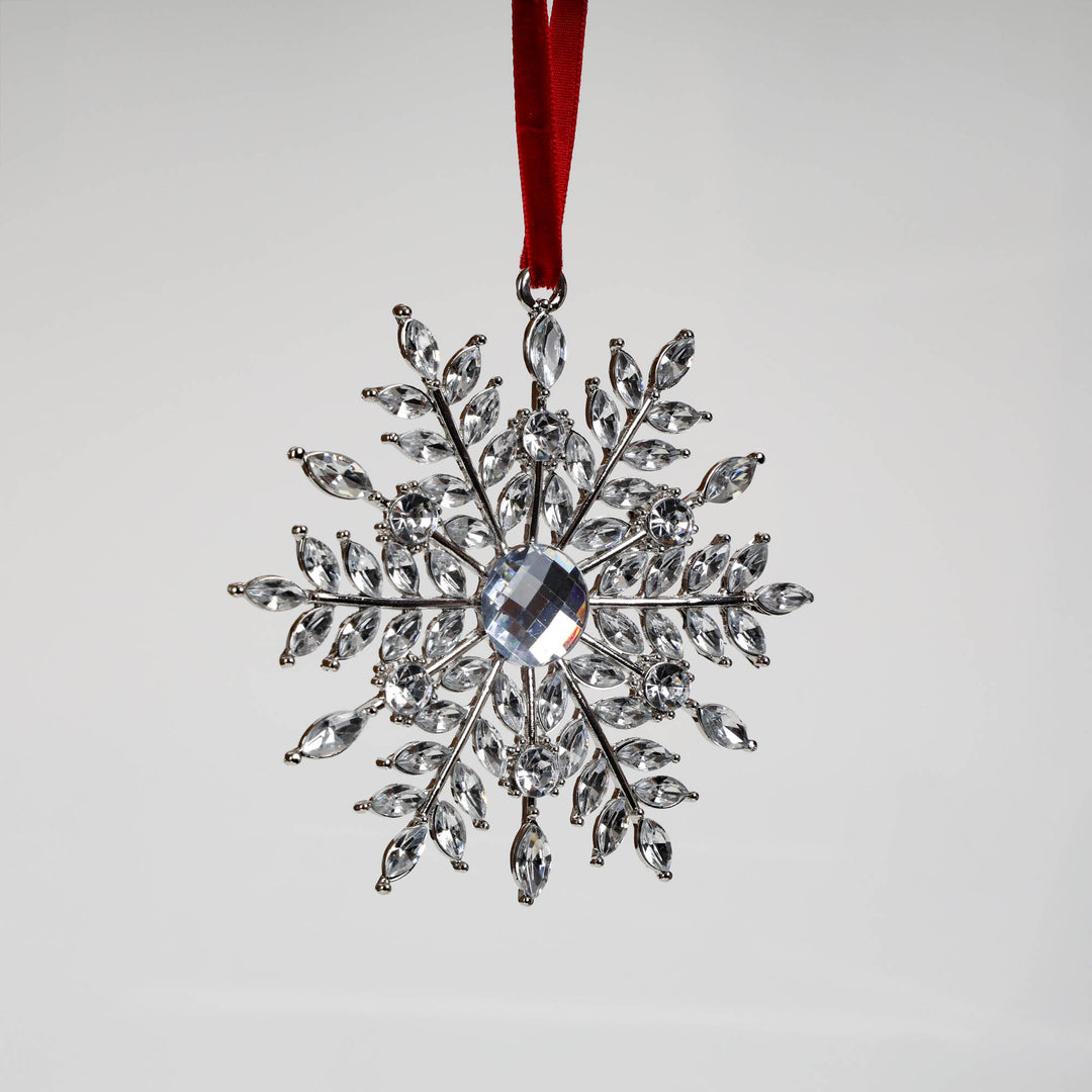 Crystal Snowflake Tree Decoration 10cm (D)