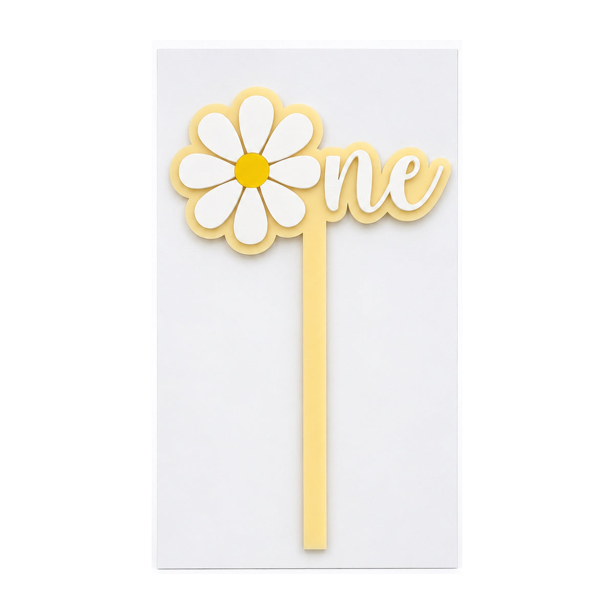 Daisy One Acrylic Cut Double Layer Cake Topper