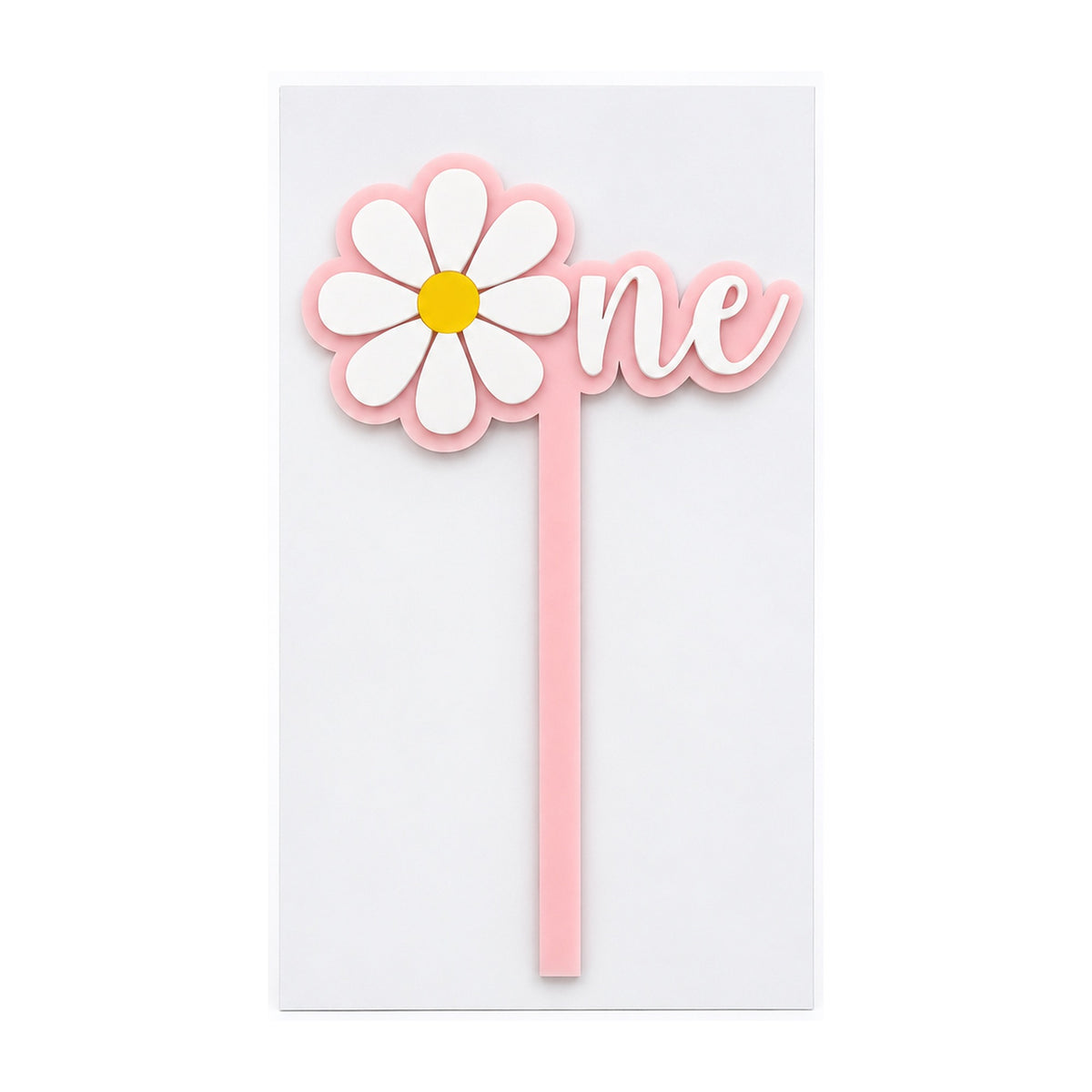 Daisy One Acrylic Cut Double Layer Cake Topper