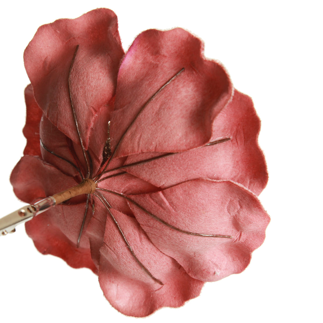 Dark Pink Velvet Magnolia Flower Clip