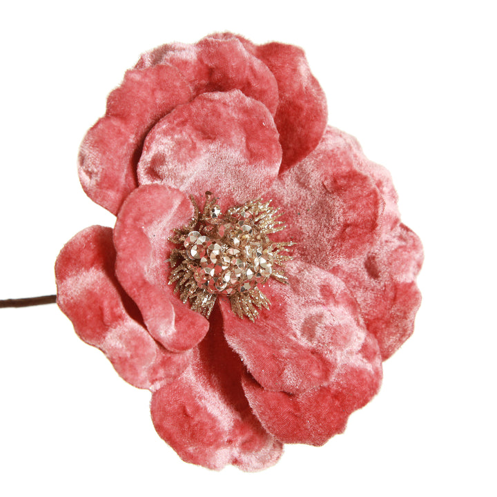 Dark Pink Velvet Magnolia Flower Clip
