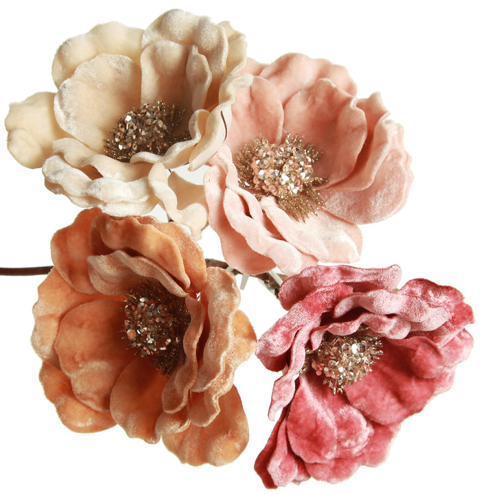 Dark Pink Velvet Magnolia Flower Clip