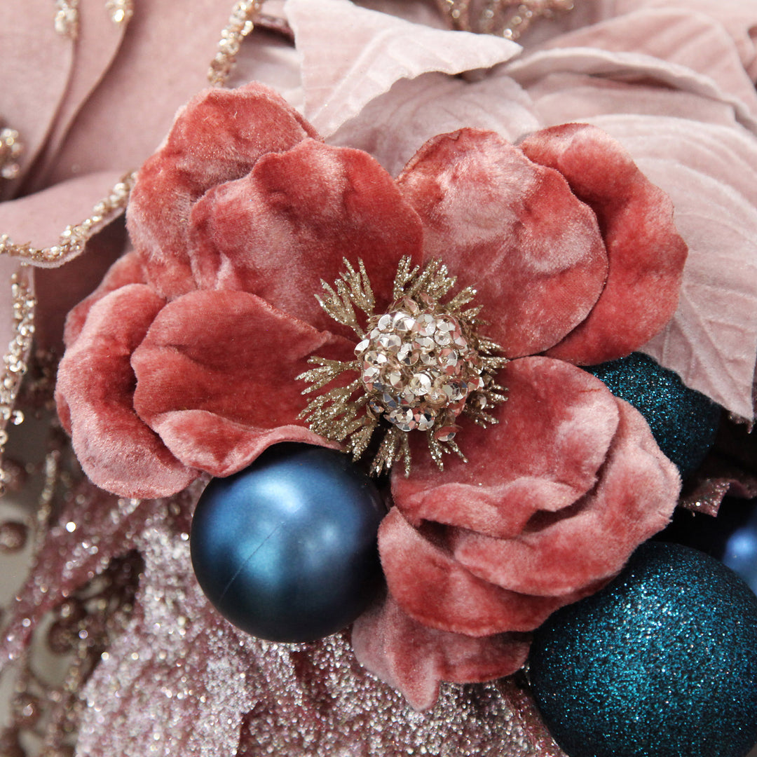 Dark Pink Velvet Magnolia Flower Clip