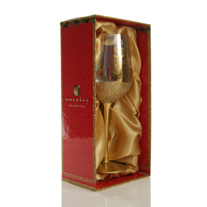 Dear Santa Just Bring Christmas Wine Glass