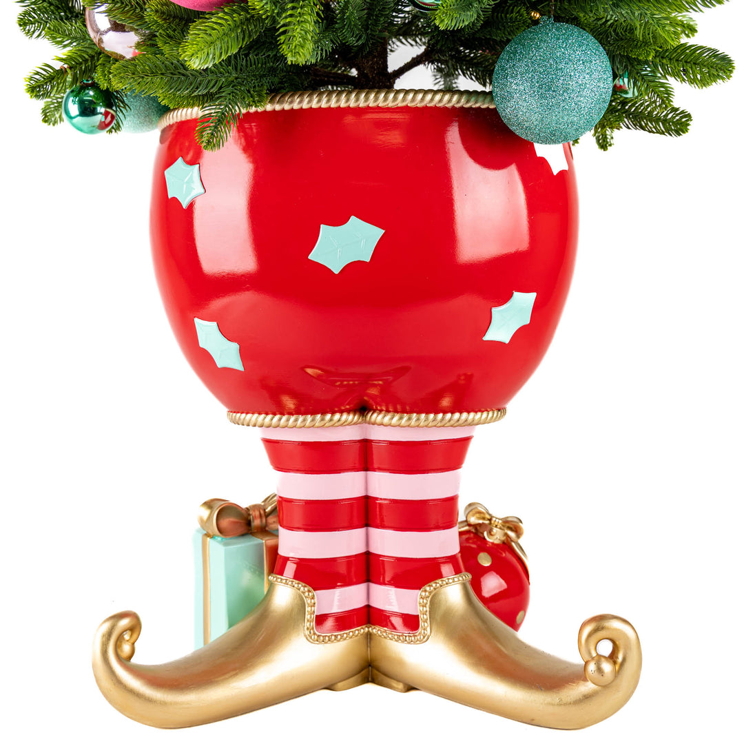 Decorated Light Up Christmas Tree in Whimsical Pot 138cm(h)