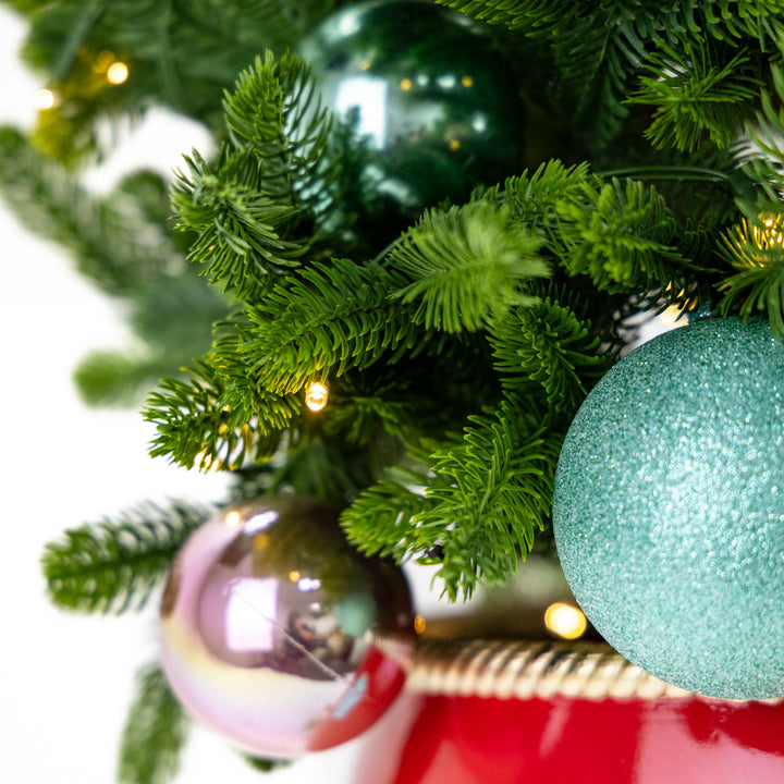 Decorated Light Up Christmas Tree in Whimsical Pot 138cm(h)