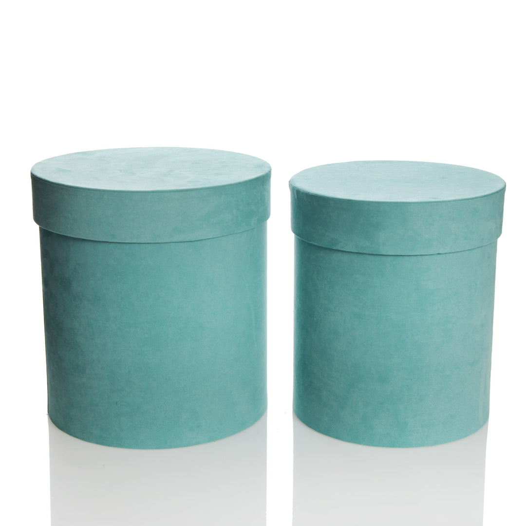 Deluxe Aqua Suede Round Giftbox