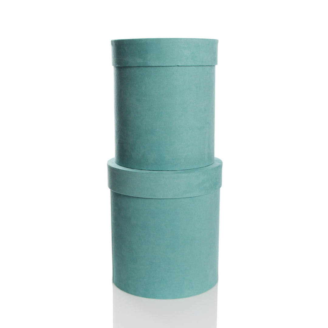 Deluxe Aqua Suede Round Giftbox