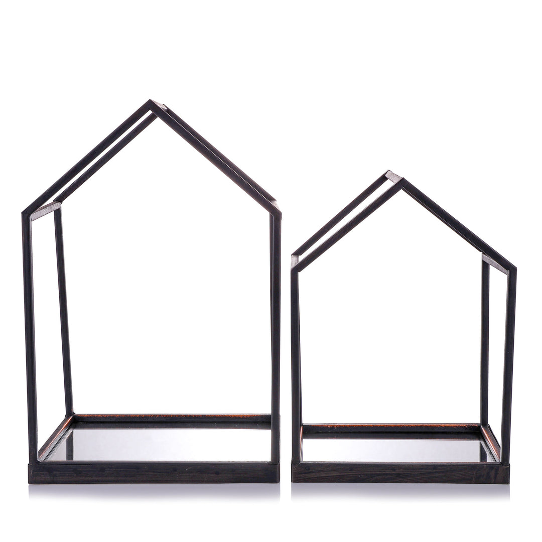 Deluxe Black Mirror House Table Centerpiece - 31cm(H)