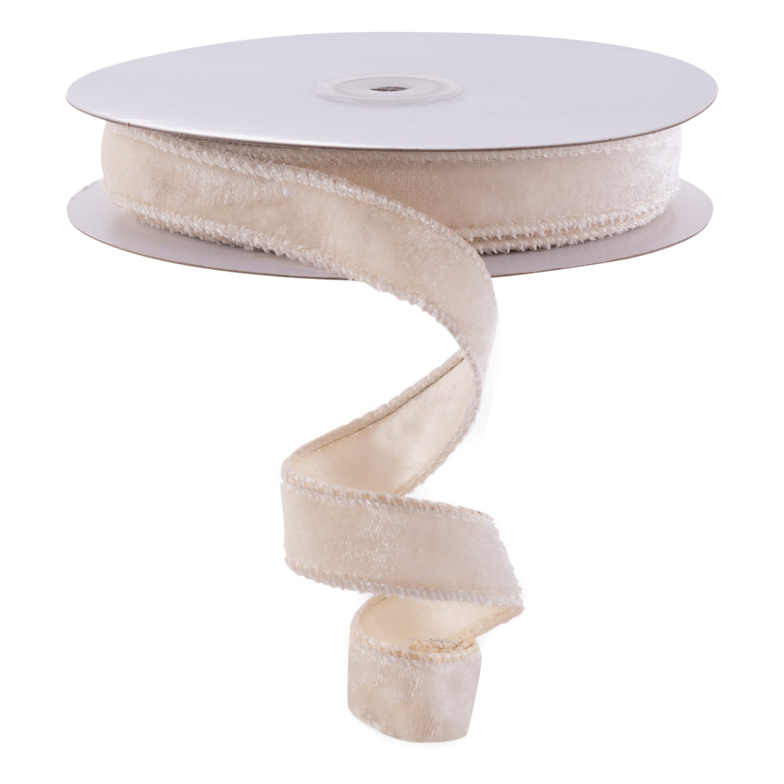 Deluxe Cream Velvet & Satin Wired Ribbon 9m