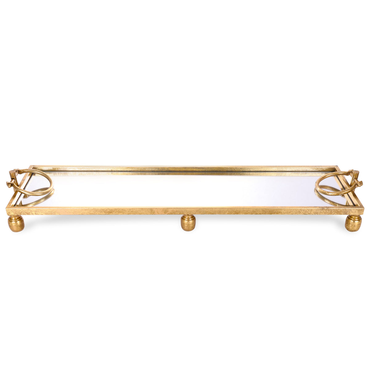 Deluxe Gold Pedestal Rectangle Table Centerpiece Mirror Tray - 94cm(W)