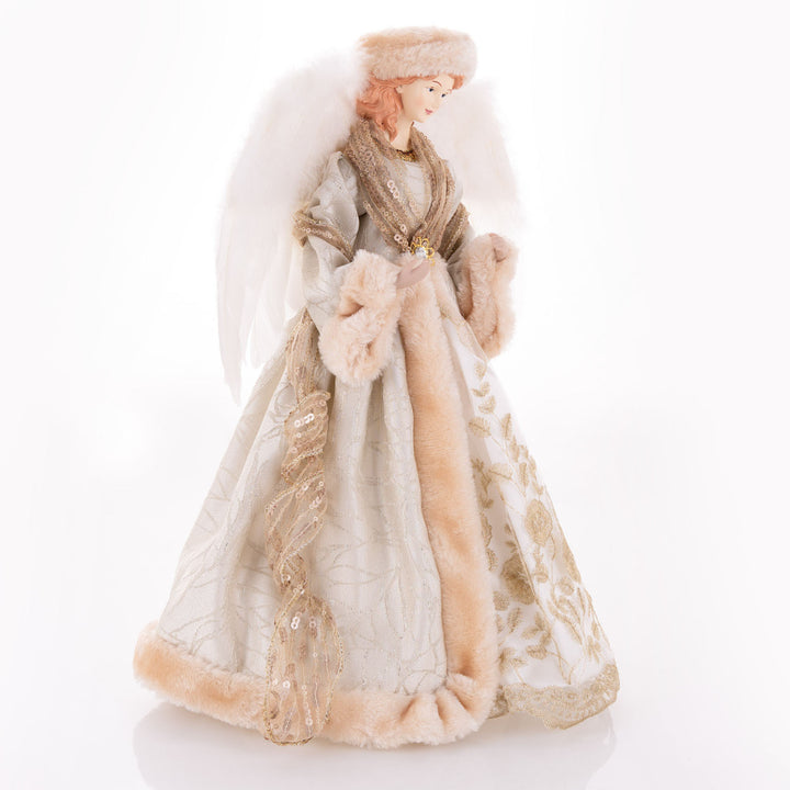 Deluxe Gold Sequin Angel Tree Topper Ornament 