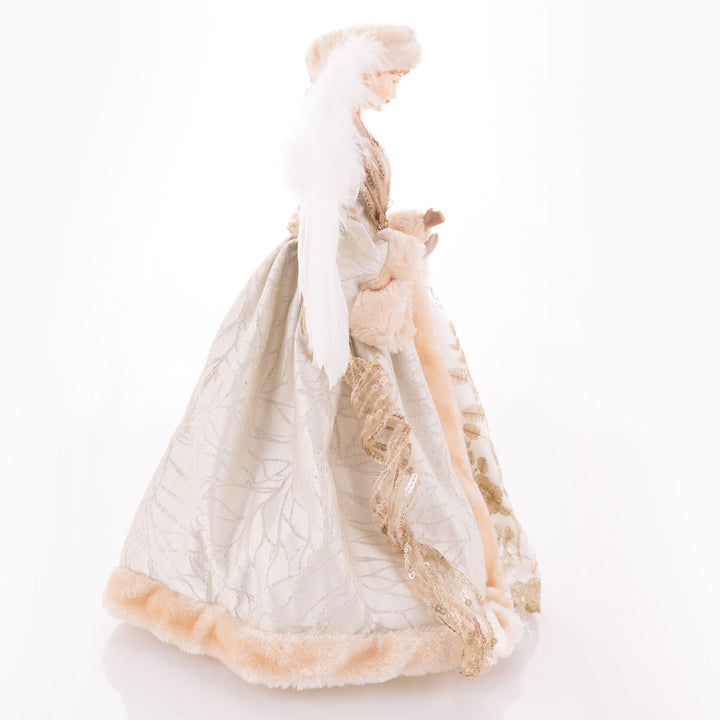 Deluxe Gold Sequin Angel Tree Topper Ornament 