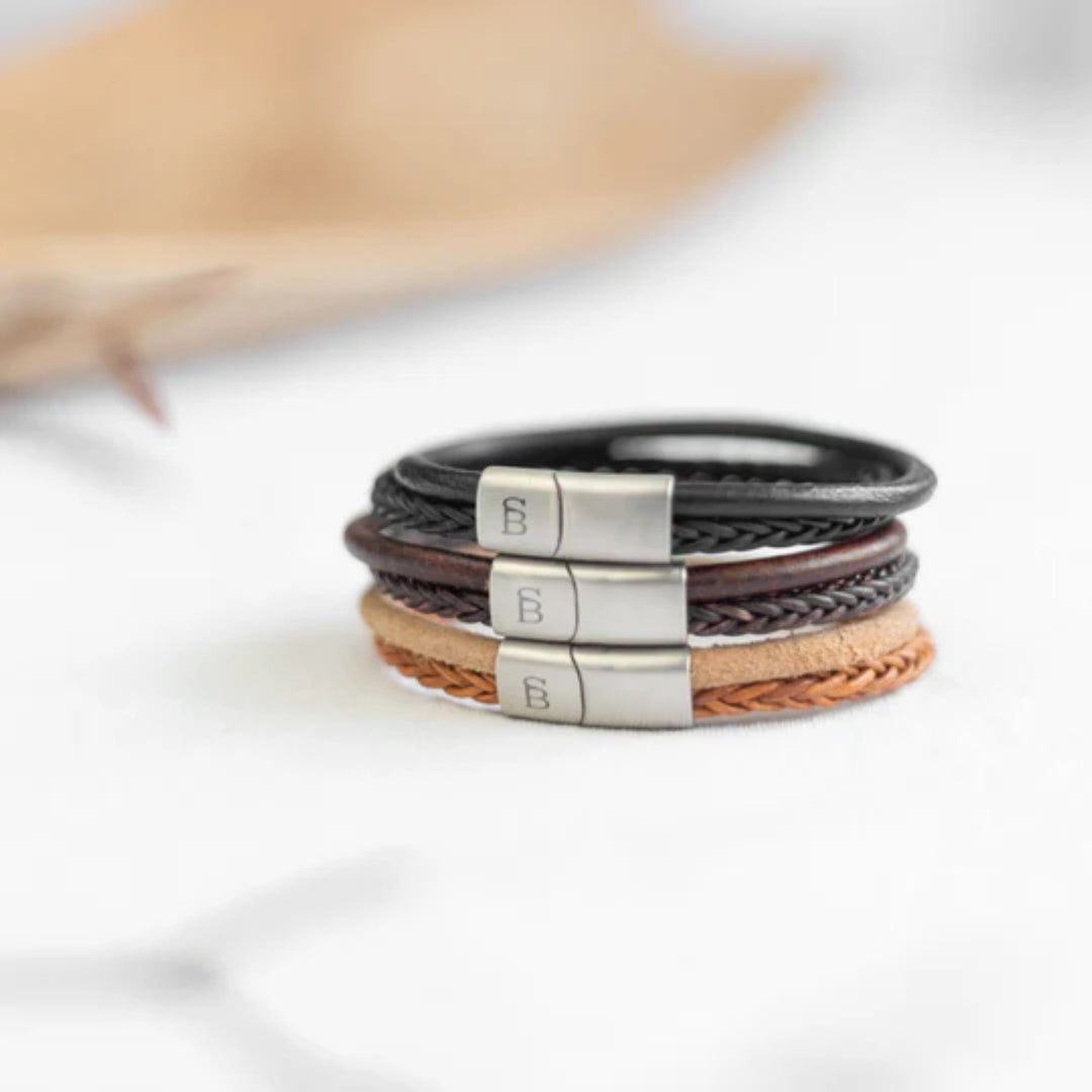 Denby-Black-double-stack-braided-leather-bracelet-LBD005