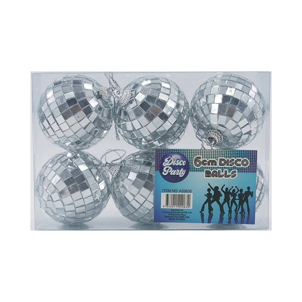 Hanging Disco Ball - 6 pack - 6cm(D)