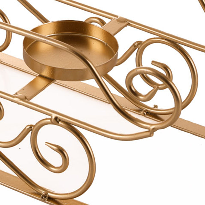 DIY Gold Metal Santa Sleigh Candle Holder Centerpiece Base
