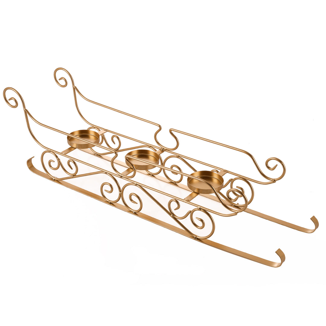 DIY Gold Metal Santa Sleigh Candle Holder Centerpiece Base