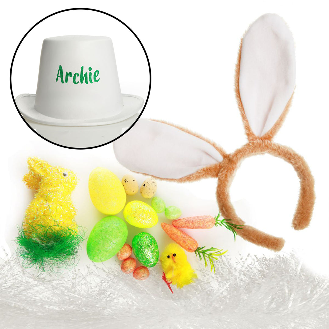 DIY Personalised White Easter Bunny Top Hat Kit