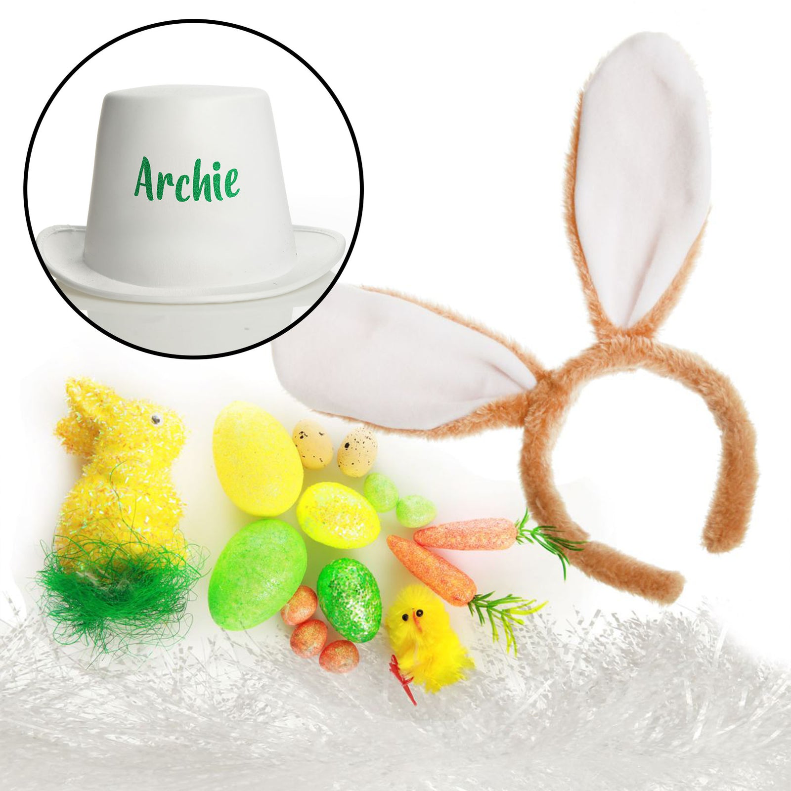 DIY Personalised White Easter Bunny Top Hat Kit