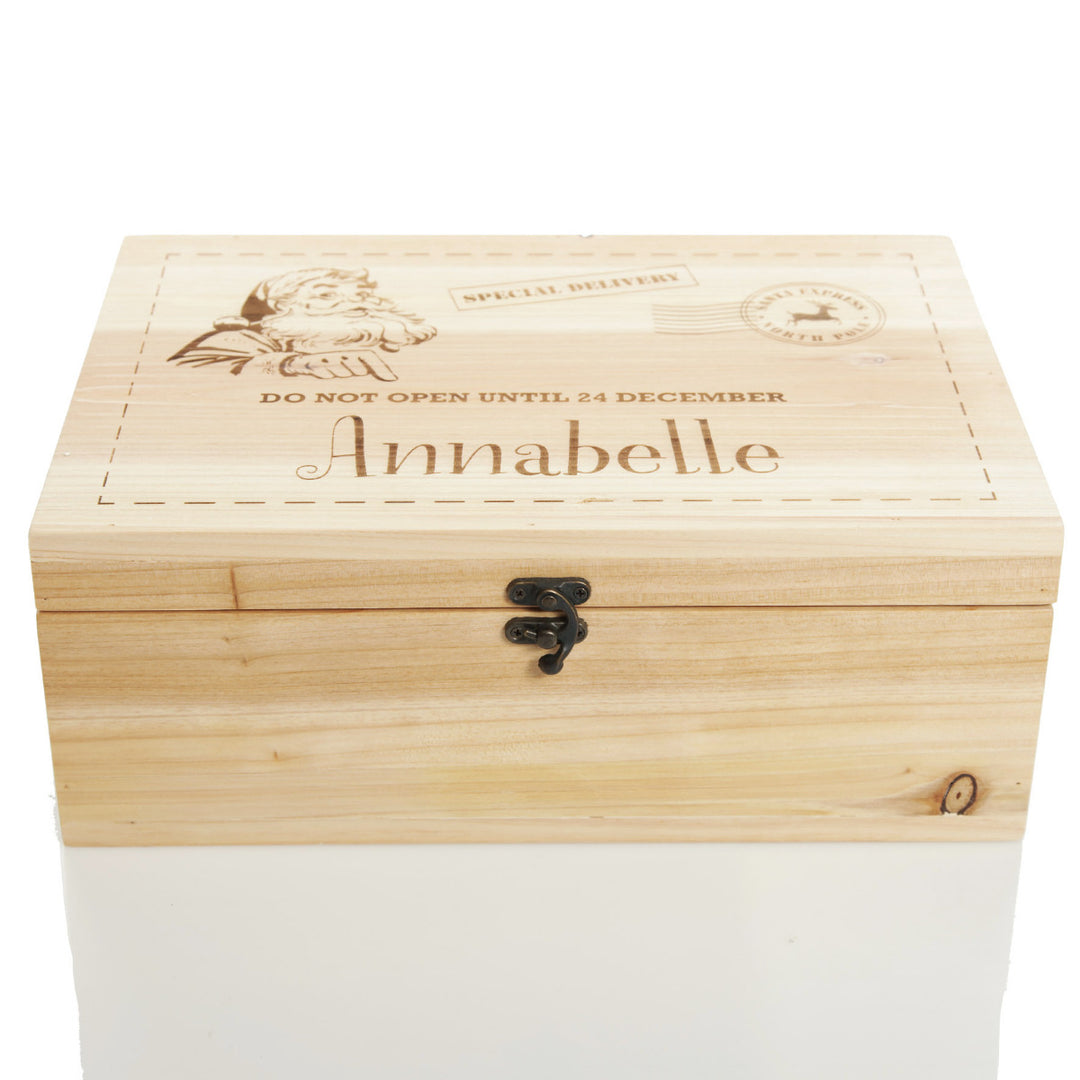Personalised Do Not Open Wooden Christmas Eve Box