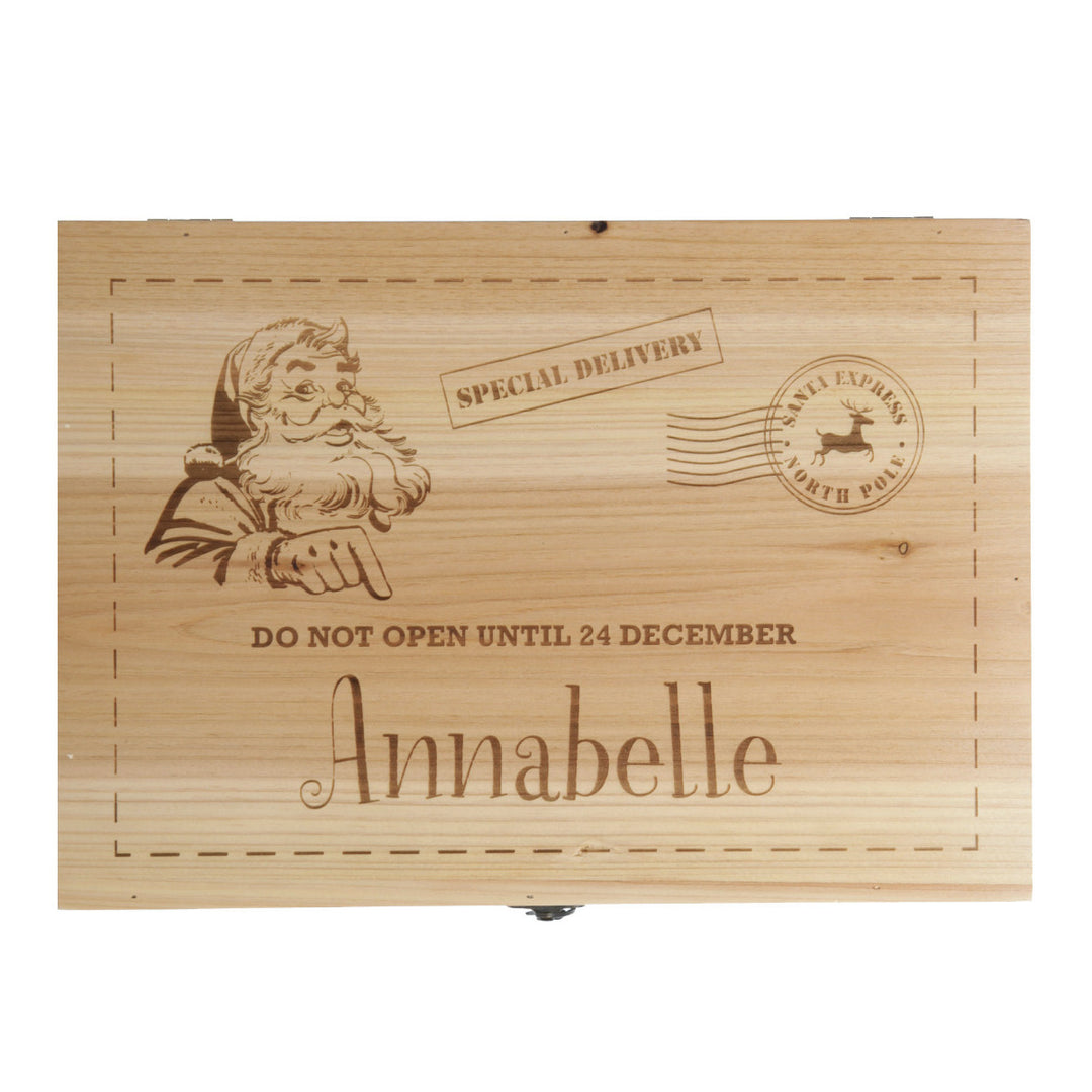 Personalised Do Not Open Wooden Christmas Eve Box