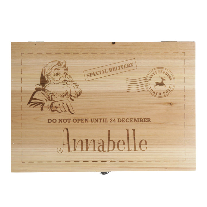 Personalised Do Not Open Wooden Christmas Eve Box