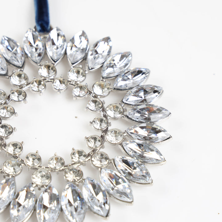 Double Ring Crystal Wreath Tree Decoration - 10cm