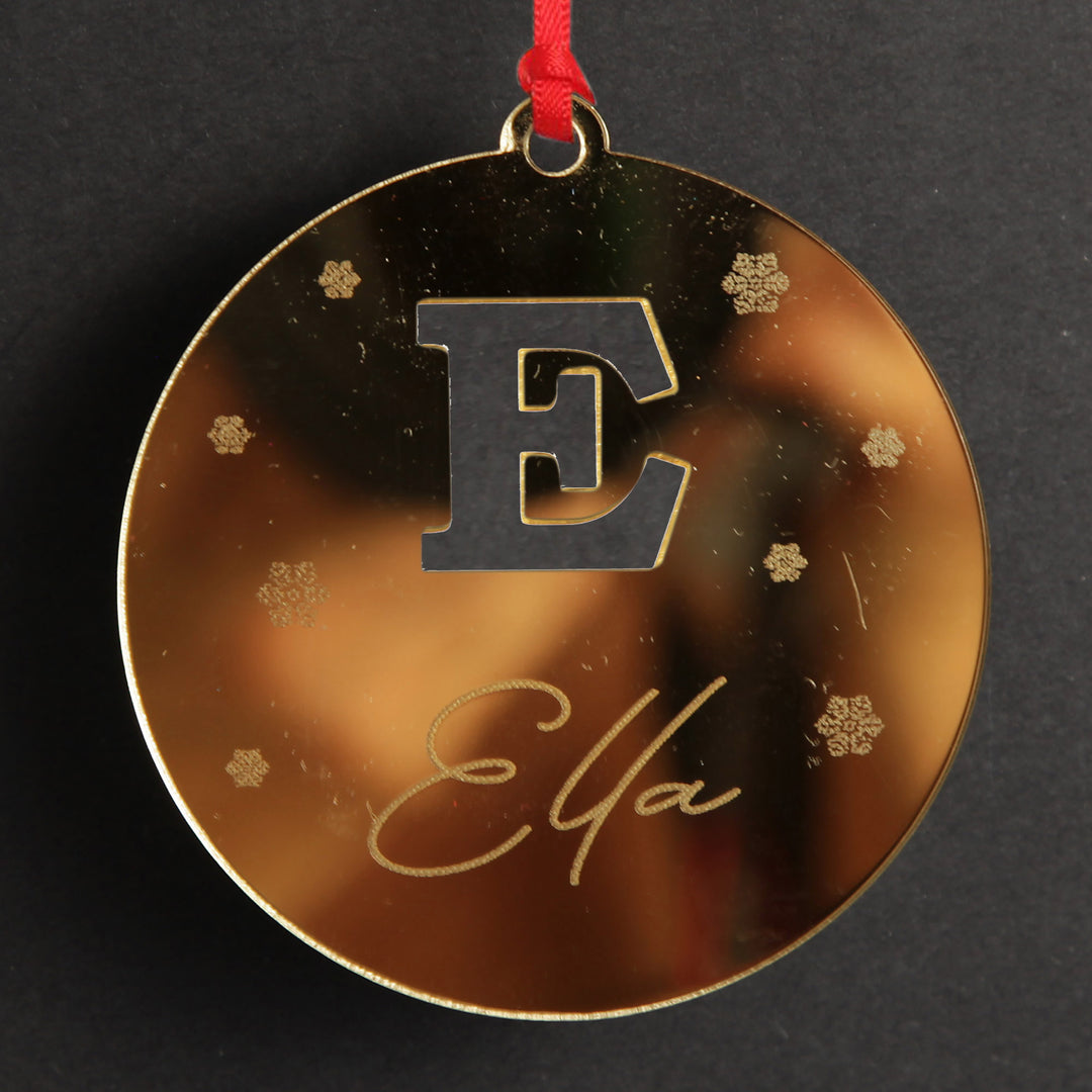 Monogram cutout decoration styled close-up