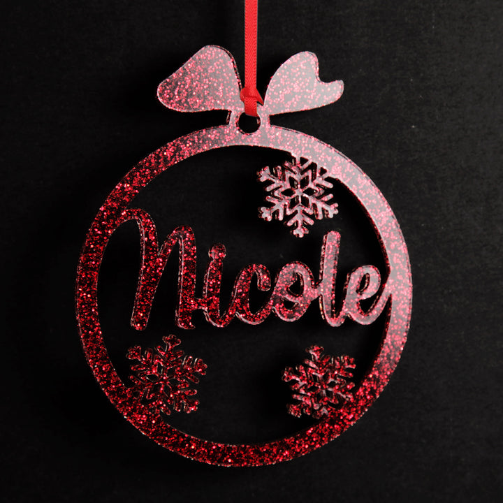 Personalised Snowflake laser cut decoration styled