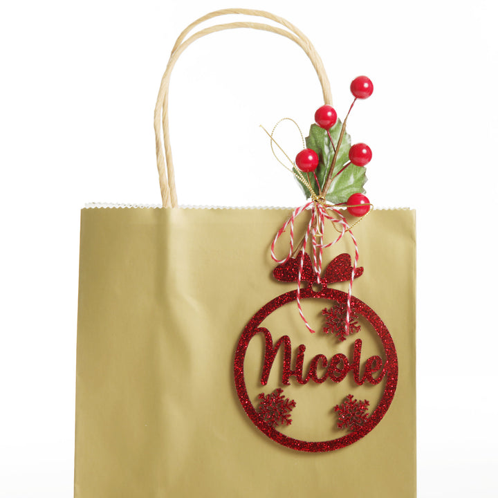 Personalised Snowflake laser cut decoration in gift bag